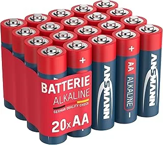 ANSMANN Bateria alkaliczna Mignon AA / LR06 1,5 V/Longlife bateria alkaliczna w praktycznym pudełku do przechowywania / 20 sztuk ekonomicznych pakietów/idealny do pilota zdalnego sterowania,