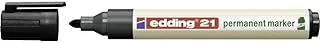edding 21 markerów permanentnych Ecoline – czarne, 1 pisak, okrągła końcówka 1,5-3 mm, szybkoschnący marker permanentny, wodoodporny, odporny na ścieranie, do kartonu, tworzywa sztucznego, drewna, metalu – uniwersalny marker