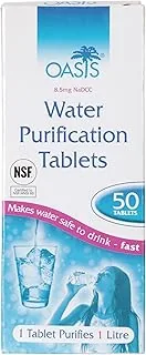 Oasis tabletki do oczyszczania wody – opakowanie 50 tabletek do oczyszczania wody – do podróży