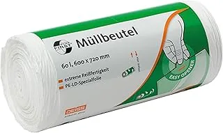 Worki na śmieci DEISS FIRST PLUS białe 60 l, 50 sztuk