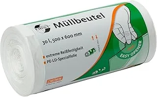 DEISS FIRST PLUS worki na śmieci, białe, 30 l, 50 sztuk