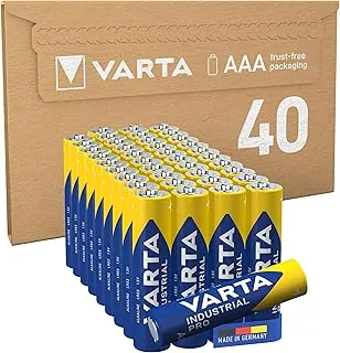 VARTA Baterie AAA, opakowanie 40 szt., Industrial Pro, Baterie Alkaliczne, 1,5V, pakiet do przechowywania in ekologiczne opakowanie, Made in Germany [Wyłącznie w Amazon]