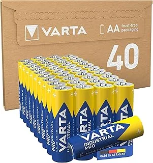 VARTA Baterie AA, opakowanie 40 szt., Industrial Pro, Baterie Alkaliczne, 1,5V, pakiet do przechowywania in ekologiczne opakowanie, Made in Germany [Wyłącznie w Amazon]