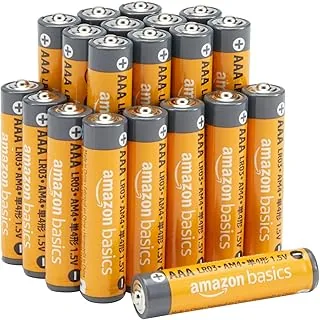 Amazon Basics Baterie alkaliczne AAA, wydajne, 1,5 V, 20 sztuk (wygląd może się różnić)
