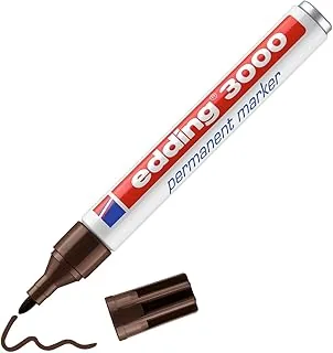 edding 3000 Marker permanentny - ciemnobrązowy - 1 długopis - okrągła końcówka 1,5-3 mm - szybkoschnący - odporny na wodę i wycieranie - do kartonu, plastiku, drewna, metalu - markera uniwersalnego