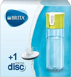 BRITA Butelka filtrująca limonkowa, 0,6L, bez BPA, smaczna, czystsza woda bez chloru i zanieczyszczeń, pozostawia cenne minerały