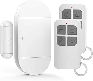 GuDoQi Czujnik alarmu drzwi, bezprzewodowy zdalny alarm okienny, 2 piloty zdalnego sterowania, syrena 130 dB, magnetyczny czujnik bezpieczeństwa, alarm włamaniowy, system bezpieczeństwa do domu