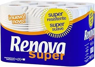 Renova Super papier toaletowy 2-warstwowy biały, 12 rolek