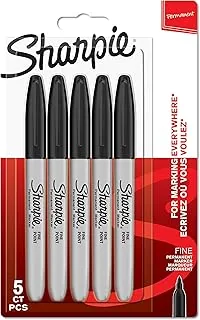 Markery permanentne Sharpie | Precyzyjna końcówka | Czarne | 5 szt.