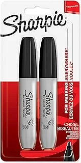 Markery permanentne Sharpie | Płaska końcówka | Czarne | 2 szt.