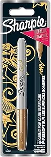 Sharpie Metaliczne markery permanentne | cienka końcówka dla pogrubionych detali | złoty | 1 marker