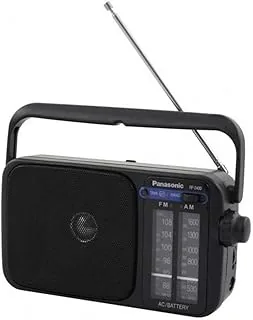 Panasonic RF-2400 przenośne radio FM/AM z tunerem cyfrowym (łatwe i stabilne strojenie, duża skala z pokrętłem, pełnozakresowy głośnik 10 cm), czarne