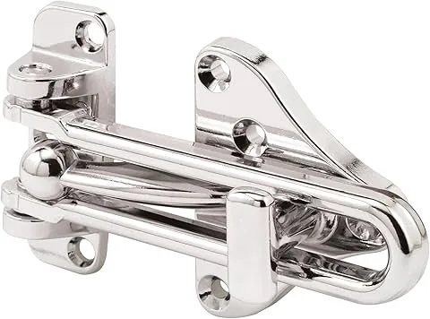 Defender Security U 11318 zabezpieczenie drzwi z zasuwą wahadłową i dodatkowym zamkiem o wysokim poziomie ochrony, wykończenie chromowane, opakowanie 1 szt., 1 pack