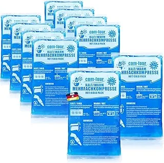 COM-FOUR® 10x Maly kompres wielokrotnego uzytku, zimny i cieply, 16 x 9 cm - nadaje sie do mikrofalówki - Made in Germany (10 sztuk - male)