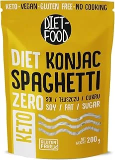 Diet-Food Shirataki makaron z konjac o niskiej zawartości węglowodanów, 200 g, niskokaloryczne, wegańskie jedzenie, bez tłuszczu, soi, bezglutenowy, odchudzający makaron, glukomannan