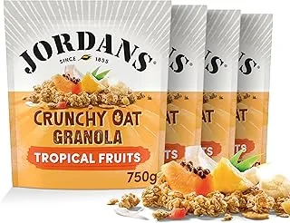 Jordans Granola Tropical | płatki śniadaniowe | wysokie błonnik | 4 opakowania po 750 g