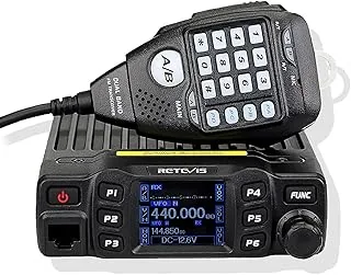 Retevis RT95 Mobilny Nadajnik-Odbiornik Dwuzakresowy 200 Kanałów 5W / 15W / 25W CTCSS/DCS DTMF 5-Tonowy Wyświetlacz LCD Obrotowy Mobilny Radiotelefon o 180 Stopniach z Mikrofonem (Czarny)