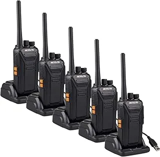 Retevis RT27 Handheld Walkie Talkies Akumulator Dalekiego Zasięgu 2-Drożny z CTCSS/DCS VOX do Airsoft Hiking Festival Planowanie Komunikacja Bezpieczeństwa (5 SztCzarny)