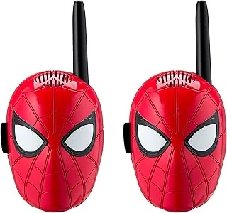 EKids Spiderman krótkofalówki dla dzieci, 2-kierunkowe radio dalekiego zasięgu z grafiką postaci i stylizacją, ręczne krótkofalówki dla dzieci, na zewnątrz, do wewnątrz, przygoda, gra, czerwone