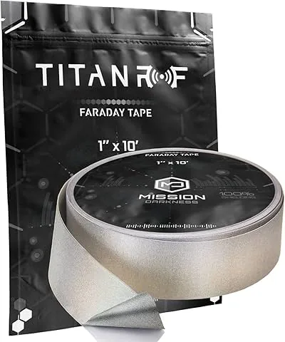 TitanRF Faraday Tape - High-Shielding Conductive Adhesive Tape // Used to Connect TitanRF Fabric Sheets or Seal RF Enclosures // 1" W x 120" L (2.54cm x 3.05m)