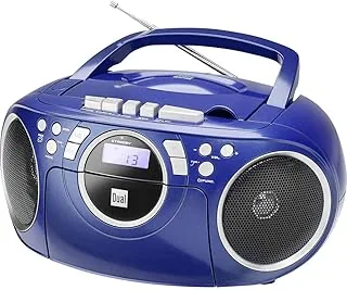 Radio kasetowe z CD • radio FM • Boombox • odtwarzacz CD • głośnik stereo • wejście AUX • zasilanie sieciowe/bateryjne • przenośne • niebieskie • Dual P 70