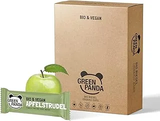 Green Panda© Wegańskie batoniki "Strudel jabłkowy", Paleo Snack wegańskie, z biologicznymi składnikami, 12 x 30 g batonik Power w pudełku od Green Pandańskie batoniki "Chłodzenie z morelami", Paleo Snack wegańskie, z biologicznymi składnikami, 12 x 30 g batonik Power w pudełku
