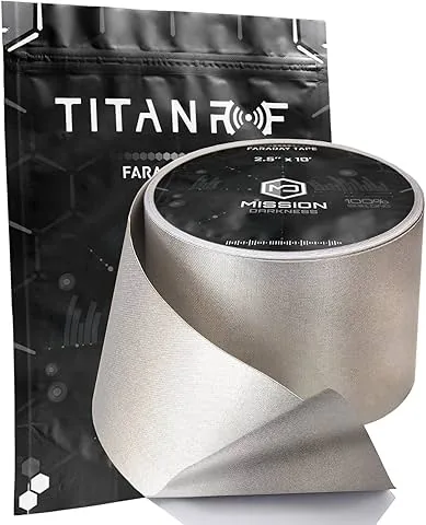 Mission Darkness TitanRF Faraday Tape - High-Shielding Conductive Adhesive Tape // Used to Connect TitanRF Fabric Sheets or Seal RF Enclosures // 2.5in W x 10ft L (6.35cm x 3.05m)