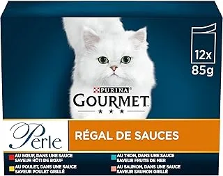 GOURMET PERŁA | REGAL SOS | Kot dla dorosłych | Wołowina, Kurczak, Tuńczyk, Łosoś | 12 x 85 g| Świeża saszetka