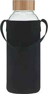 Sportowa butelka na napoje z borokrzemu, pojemność 1,5 l, z bambusową pokrywką, 1500 ml / 1,5 l