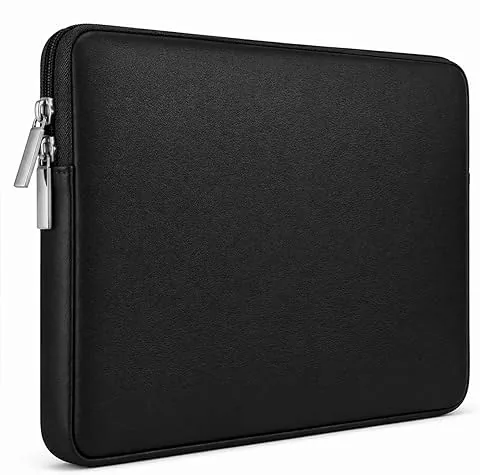 RAINYEAR etui ochronne 11 cali na laptopa, ze sztucznej skóry, wodoodporne, miękkie, kompatybilne z 11,6 MacBook Chromebook Surface Tablet DELL HP ASUS, czarne