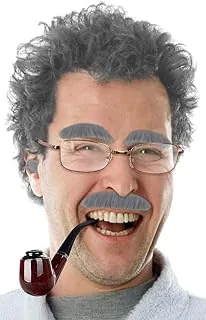 Zestaw z gwizdkiem + skadane okulary + brwi + wsy + wosy w uszach