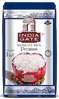 INDIA GATE Ryż basmati Premium – delikatny, aromatyczny ryż z Indii, delikatny długi ziarno (2 x 1 kg)