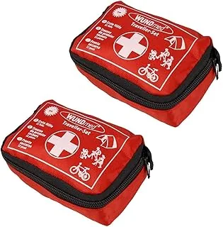 Wundmed 2 x 32-częściowy zestaw pierwszej pomocy | 2 x zestaw podróżny | zestaw awaryjny do użytku na zewnątrz | apteczka, zestaw opatrunkowy