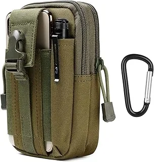 flintronic Torba taktyczna talia, Torba na pasek taktyczny wojskowy kompaktowy 1000D nylon do małych narzędzi uniwersalny telefon komórkowy Odkryty Sport piesze wycieczki i Camping, #2 Zielony, Normal