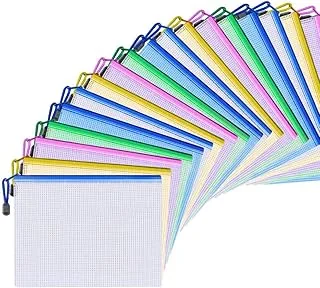 20 szt. A5 torby na dokumenty na dokumenty wodoodporne mocne torby jako opakowanie projektu portfel plastikowe kieszenie z zamkiem błyskawicznym na dokumenty podróżne, kosmetyki, schowki na paragony, przechowywanie przyborów naukowych itp.