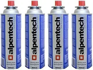 ALPENTECH - Wkład gazowy kempingowy 4 x 250 g butanowy UN2037 zatrzaskowe wkłady do kuchenek chwastów i lamp kempingowych