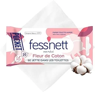 Fess'Nett wilgotny papier toaletowy Pocket Fleur de Coton 20 sztuk – 1 opakowanie