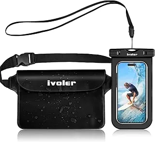 ivoler Wodoodporna torba + etui na telefon, wodoodporna torba na plażę, do pływania, pływania łodzią, kajakiem, wędrówek, ochrony telefonu, aparatu, gotówki, MP3, paszportu, dokumentu przed wodą
