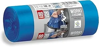 Anna Zaradna Worki na śmieci Z USZAMI 60L 20szt niebieskie
