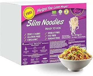 Eat Water Slim Pasta Zero Carbohydrate Enviro | z ekologicznej mąki Konjac | Keto Paleo dieta i wegańska | zero cukru, niskokaloryczny makaron spożywczy 270 g (5 sztuk)