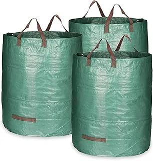 COM-FOUR® 3x worki na odpady ogrodowe L - skladana torba ogrodowa z uchwytami do przenoszenia - wytrzymaly, skladany kosz na liscie, odpady zielone i odpady ogrodowe (272L - 3 sztuki)
