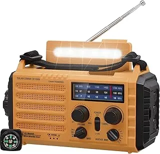 Radio solarne, przenośne radio, wodoszczelna lampa LED Dynamo, radio AM/FM i alarm, energia słoneczna