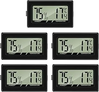 Thlevel Cyfrowy termometr LCD, higrometr, miernik temperatury, miernik wilgotności, termometr do szklarni, samochodów, domu, biura (5 szt.)