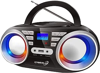 Przenośny odtwarzacz CD | Światła disco LED | Boombox | CD/CD-R | USB | Radio FM | Wejście AUX | Gniazdo słuchawkowe | 20 gniazd pamięci | Radio dla dzieci | Radio CD | Kompaktowy system (czarny/Sunny