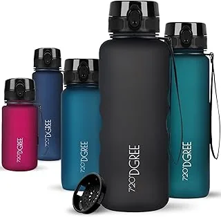 720°DGREE Butelka do picia 1,5 litra "uberBottle" softTouch +Sitko - Bez BPA - Duża butelka na wodę do siłowni, fitnessu, treningu, sportu, na zewnątrz - Butelka sportowa z Tritan - Lekka, odporna