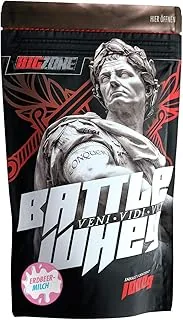 Big Zone BATTLE WHEY | Whey Protein Concentrate białko | pyszna jakość Made in Germany | 1000 g 1 kg proszku (mleko truskawkowe)