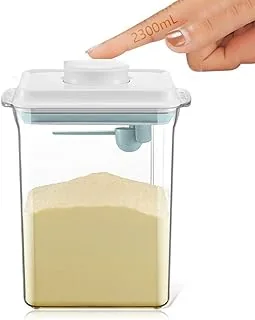 2,3 l, hermetyczny dozownik mleka w proszku, przenośna skrzynka na mleko w proszku, pojemnik na proszek z łyżeczką, obsługa jedną ręką, zdejmowany, do przechowywania mleka dla niemowląt, owoców i żywności
