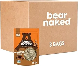 Granola, Bear Naked, Cacao and Cashew Butter, Non-GMO Project Verified, Fair-Trade Certified Cocoa and Gluten-Free, 11oz Bag (3 Pack)