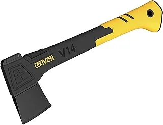 LEXIVON Siekiera do siekania 35,5 cm (14"), do siekania gałęzi, małych drewnianych kłód, podpałki i ogrodnictwa, ergonomiczny uchwyt TPR, lekki uchwyt kompozytowy z włókna szklanego, pokrowiec ochronny w zestawie