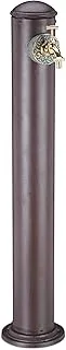Relaxdays Dystrybutor wody do ogrodu, antyczny, z kranem, przyłącze 3/4 cala, okrągły dystrybutor, wysokość 91 cm, brązowy